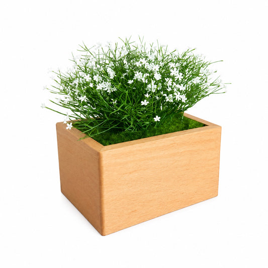 Marguerite Blanche – Solid Beech Pet Urn