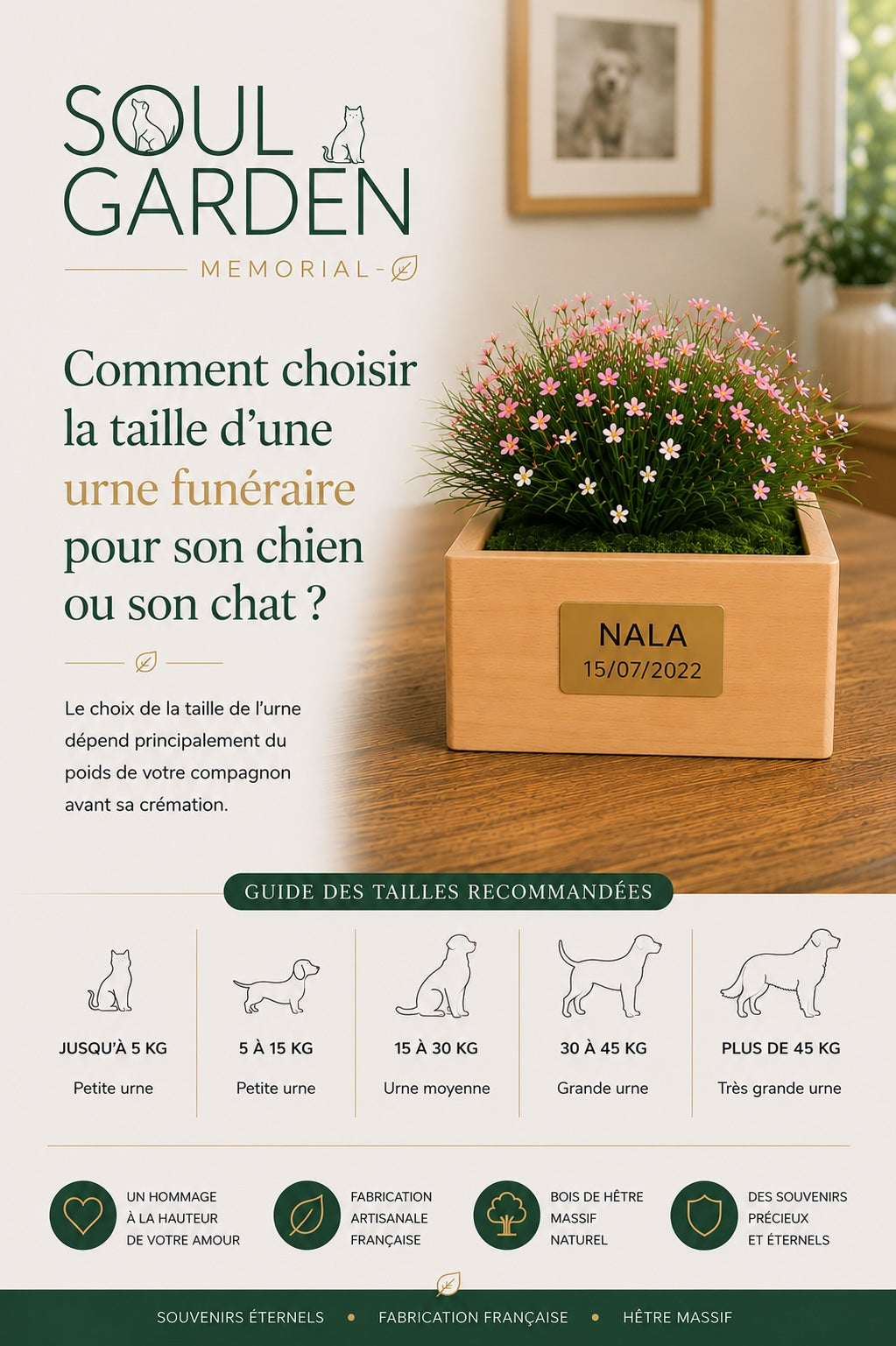 Comment choisir la taille d'une urne funéraire pour son chien ou son chat ?