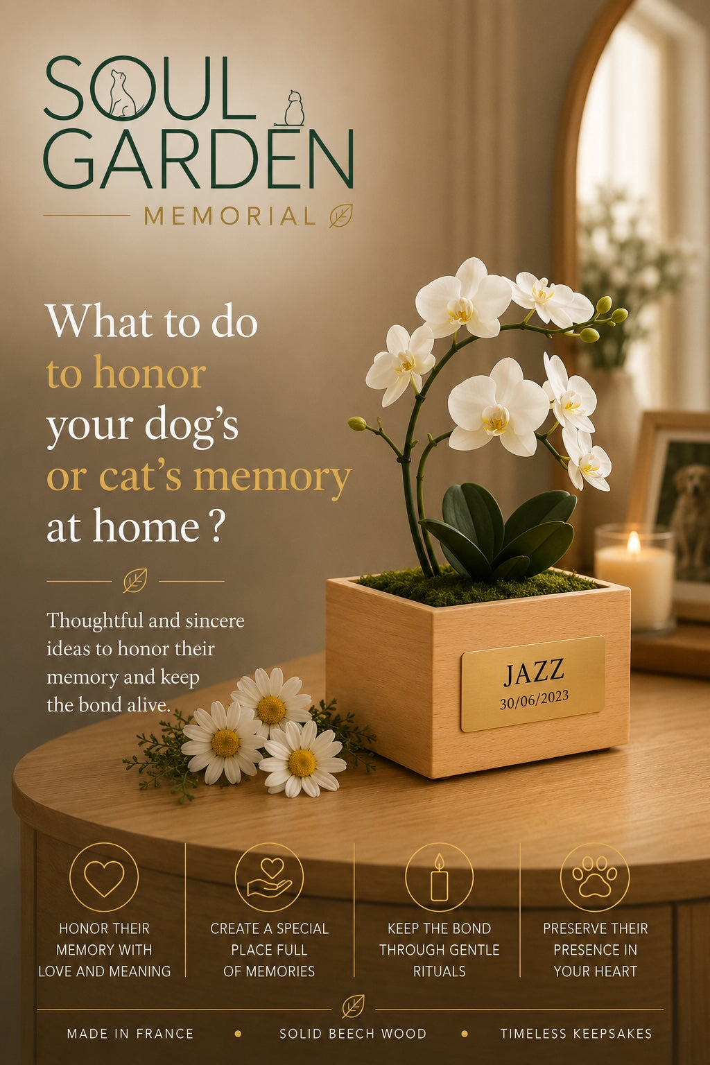 SOUL GARDEN memorial ideas to honor the memory of a dog or cat at home