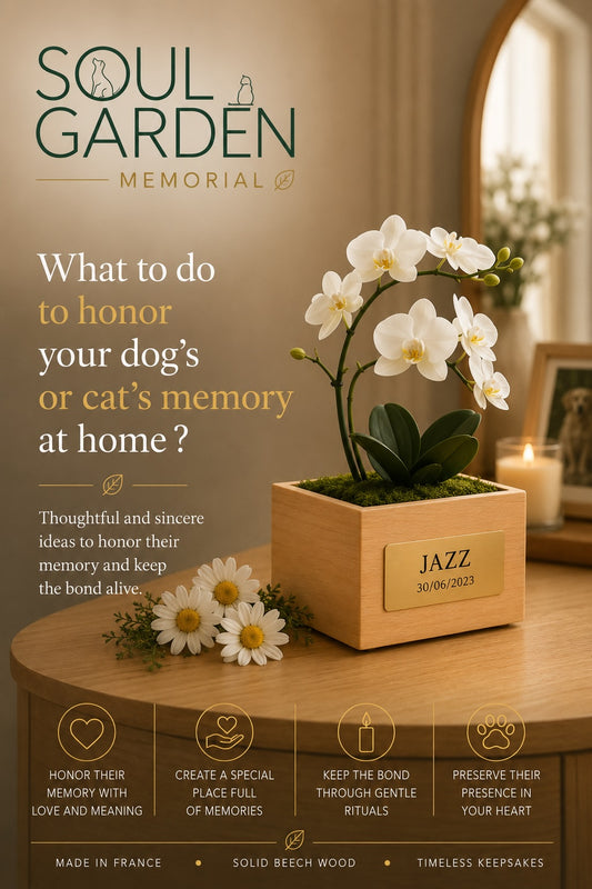 SOUL GARDEN memorial ideas to honor the memory of a dog or cat at home