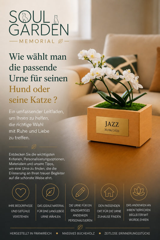 SOUL GARDEN Ratgeber zur Auswahl einer passenden Urne für Hund oder Katze
