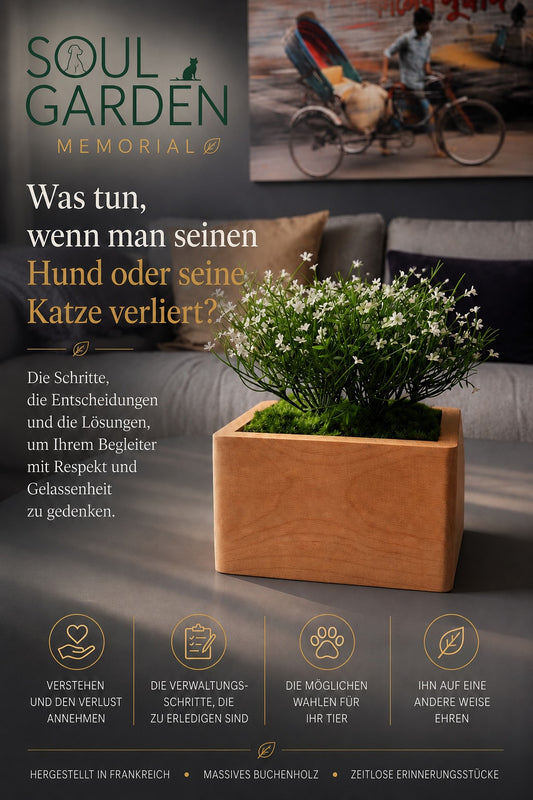 SOUL GARDEN Tierurne mit Blumen zum Thema Verlust eines Hundes oder einer Katze und die nächsten Schritte